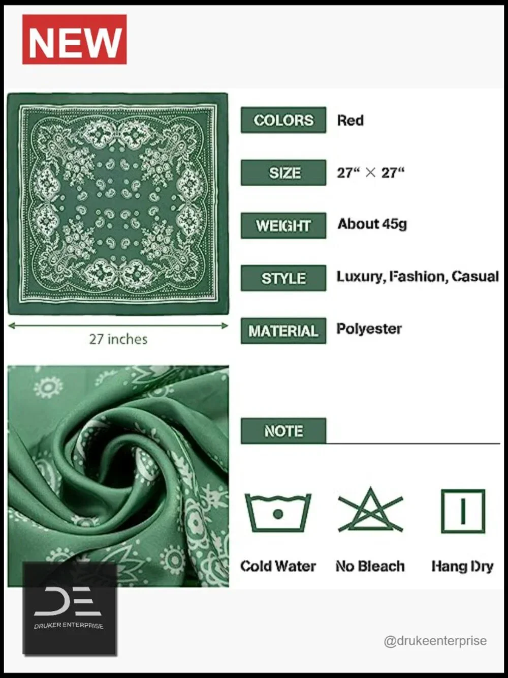 4 Pack Square Silk-Like Satin Head Scarves for Hair Wrap Neck Scarf